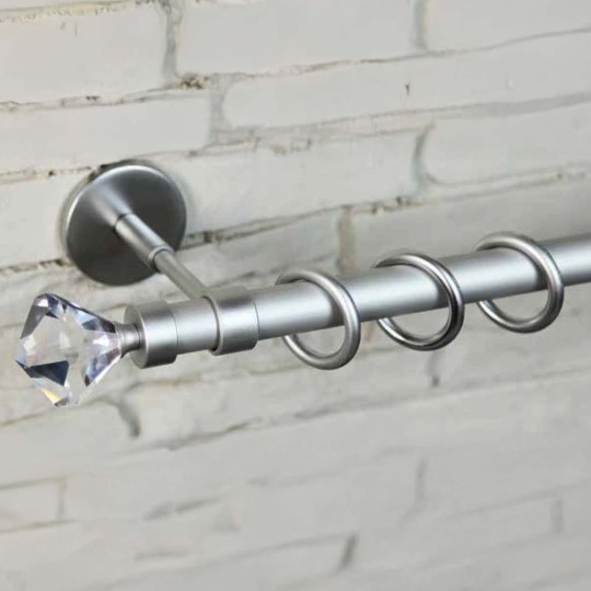Diamond Başlık Akuamarin Mat Krom Metal Rustik