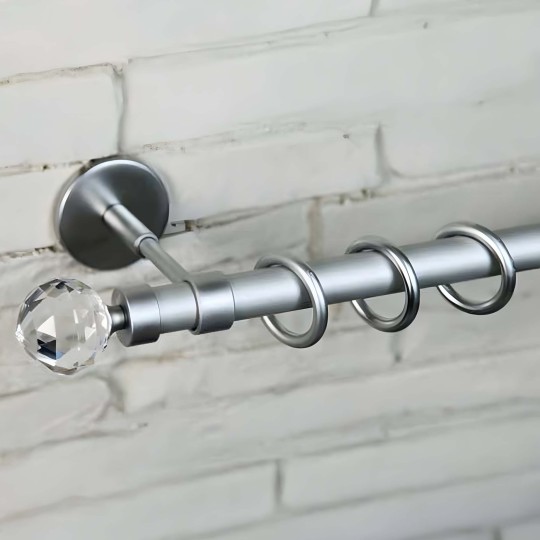 Safir Başlık Akuamarin Mat Krom Metal Rustik